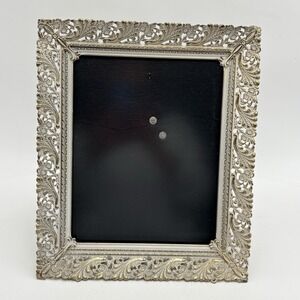 Vintage Ornate White Gold 8x10 Picture Frame Florentine Style Regency Filigree
